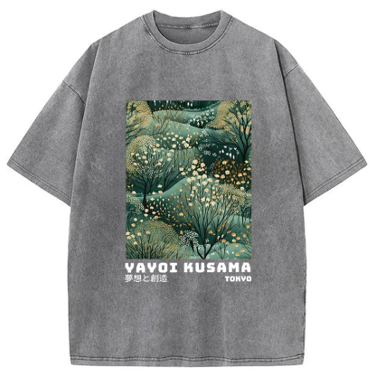 Tokyo-Assassin Yayoi Kusama Abstract Japanese Washed T-Shirt-Tokyo Assassin