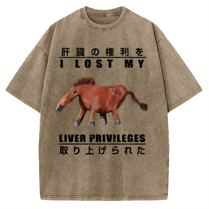 I Lost My Liver Privileges Vintage Washed T-shirt