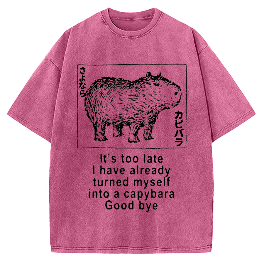 Tokyo-Assassin I have turned myself into a capybara Vintage Washed T-shirt