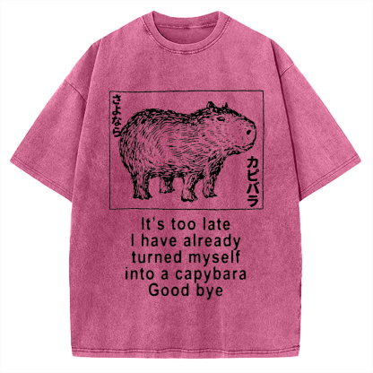 Tokyo-Assassin I have turned myself into a capybara Vintage Washed T-shirt