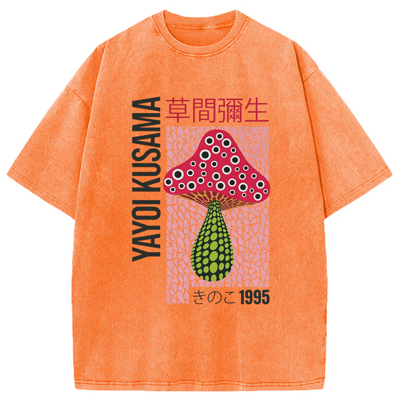 Tokyo-Assassin Artistic Creation Pink Mushroom Washed T-Shirt-Tokyo-Assassin