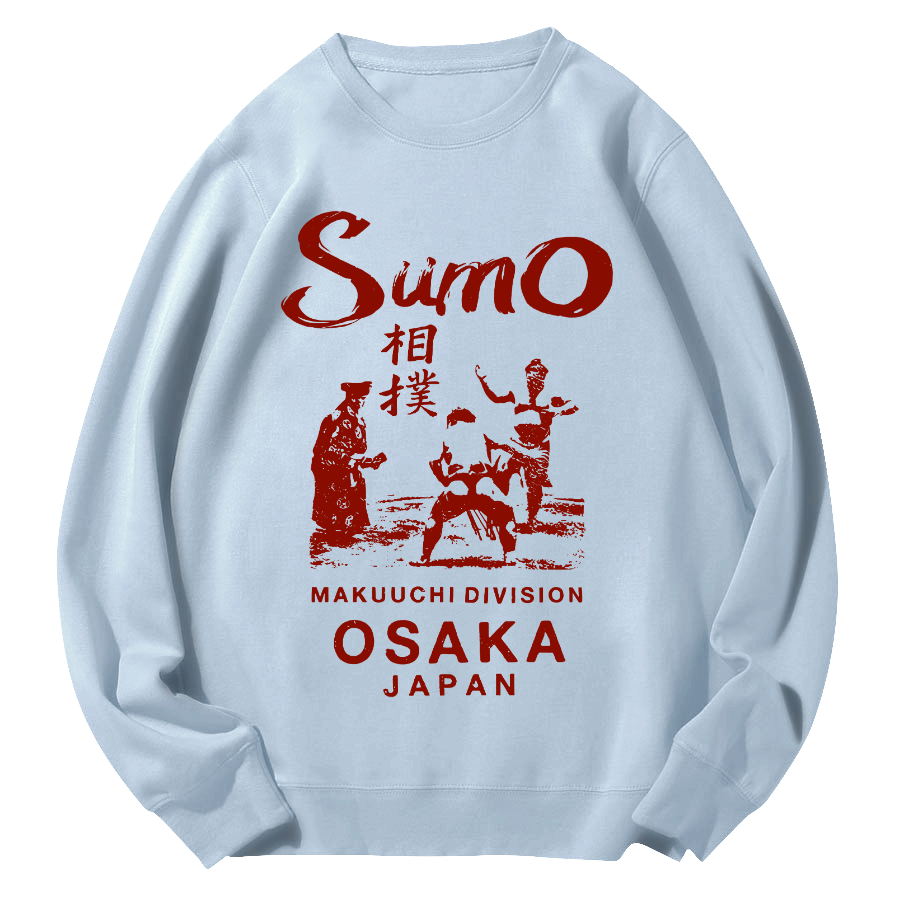 Sumo Wrestling in Japan Round Neck Sweatshirt-Zazasy