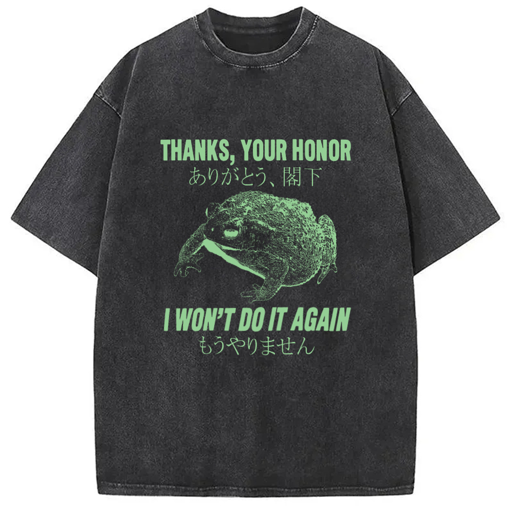 Tokyo-Assassin I Won't Do It Again Frog Washed T-Shirt-Tokyo Assassin