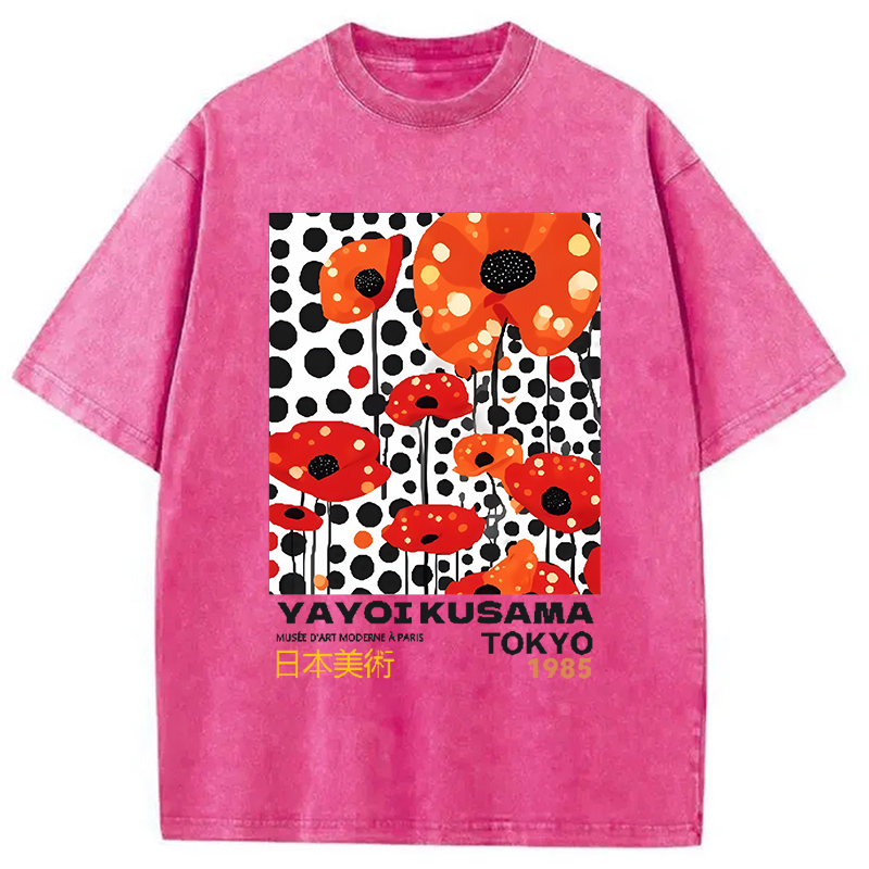 Tokyo-Assassin Artistic Creation Flower Vintage Washed T-Shirt-Tokyo-Assassin