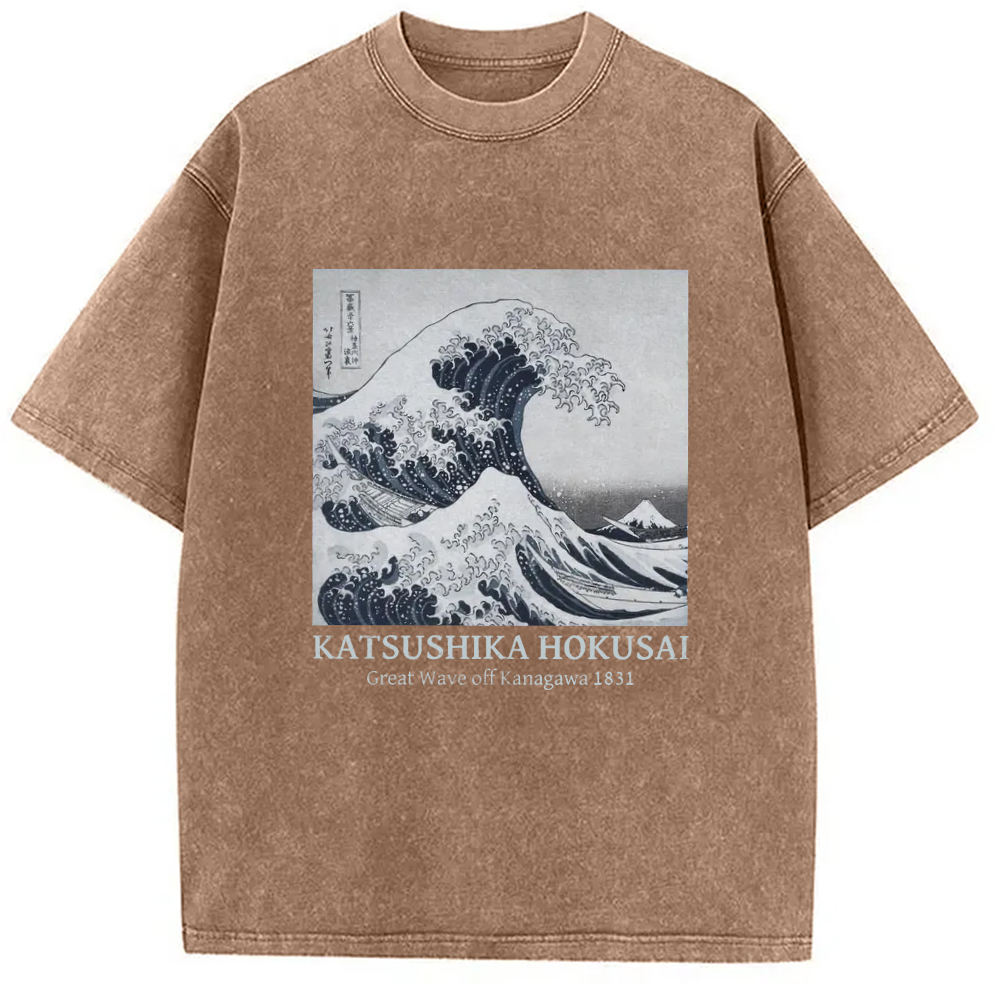 Tokyo-Assassin Japanese Great Wave Washed T-Shirt-Tokyo-Assassin