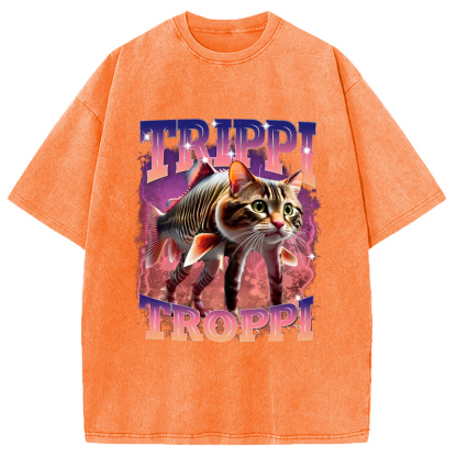 Tokyo-Assassin Trulimero Trulicina Funny Meme Washed T-Shirt-Tokyo-Assassin