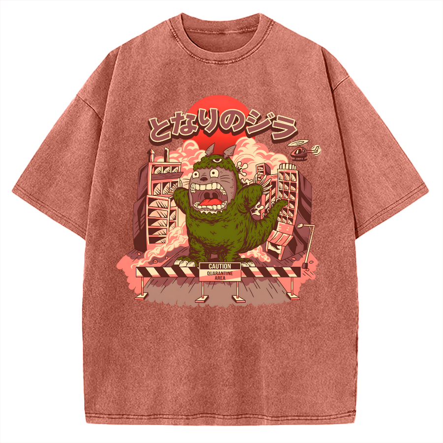 Tokyo-Assassin My Neighbor Zilla Kaiju Vintage Washed T-shirt