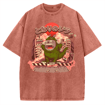 Tokyo-Assassin My Neighbor Zilla Kaiju Vintage Washed T-shirt