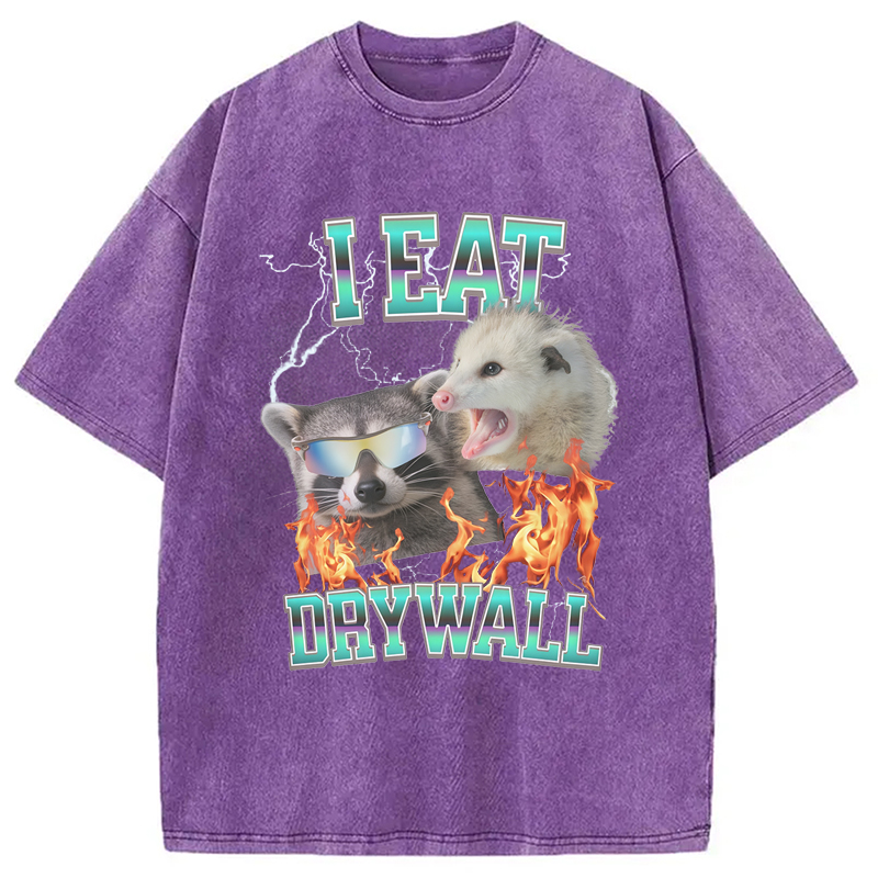 Tokyo-Assassin I Eat Drywall Washed T-Shirt-Tokyo-Assassin