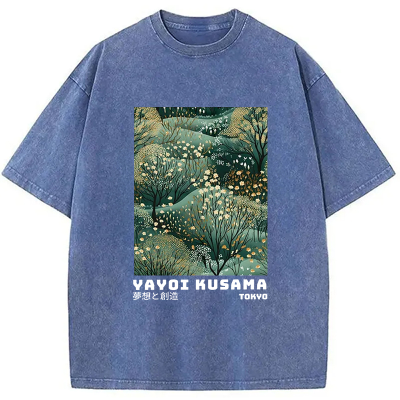Tokyo-Assassin Yayoi Kusama Abstract Japanese Washed T-Shirt-Tokyo Assassin