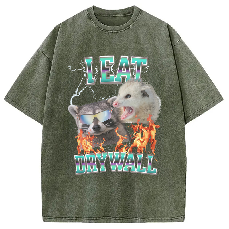 Tokyo-Assassin I Eat Drywall Washed T-Shirt-Tokyo-Assassin