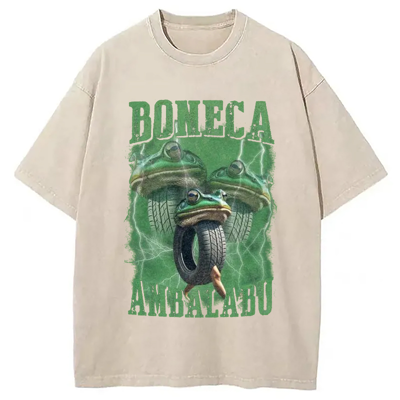 Tokyo-Assassin Boneca Ambalabu Meme Washed T-Shirt-Tokyo-Assassin