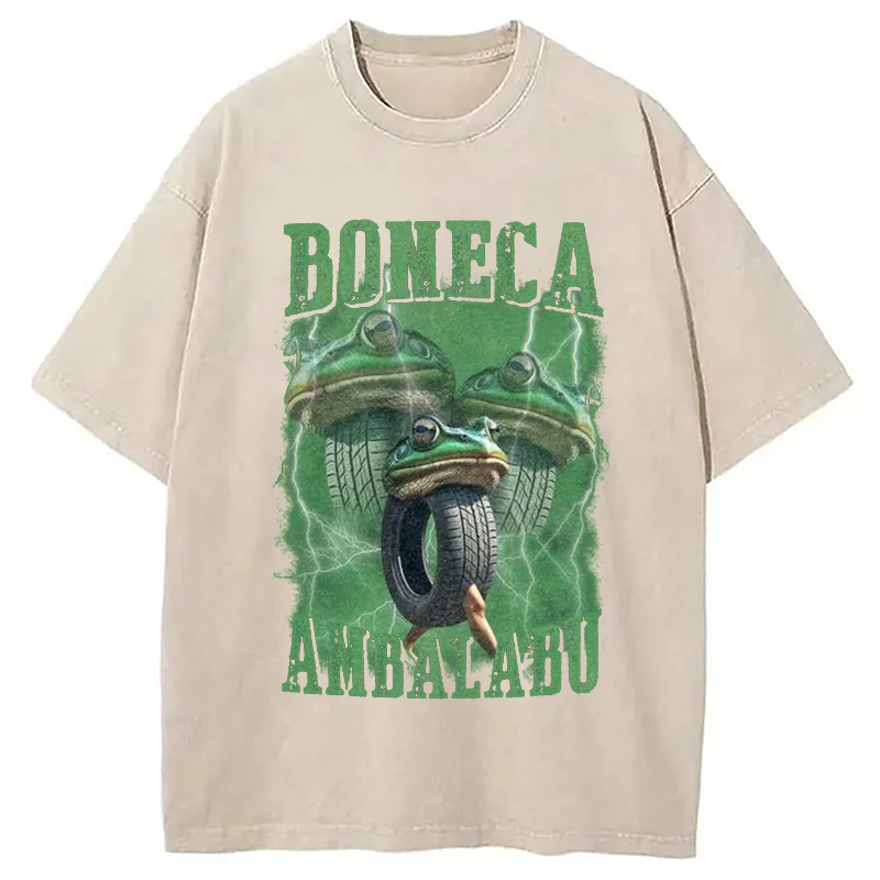 Tokyo-Assassin Boneca Ambalabu Meme Washed T-Shirt-Tokyo-Assassin