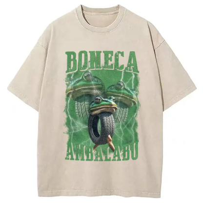 Tokyo-Assassin Boneca Ambalabu Meme Washed T-Shirt-Tokyo-Assassin