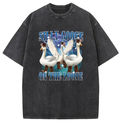 Tokyo-Assassin Cowboy Goose Washed T-Shirt-Tokyo-Assassin