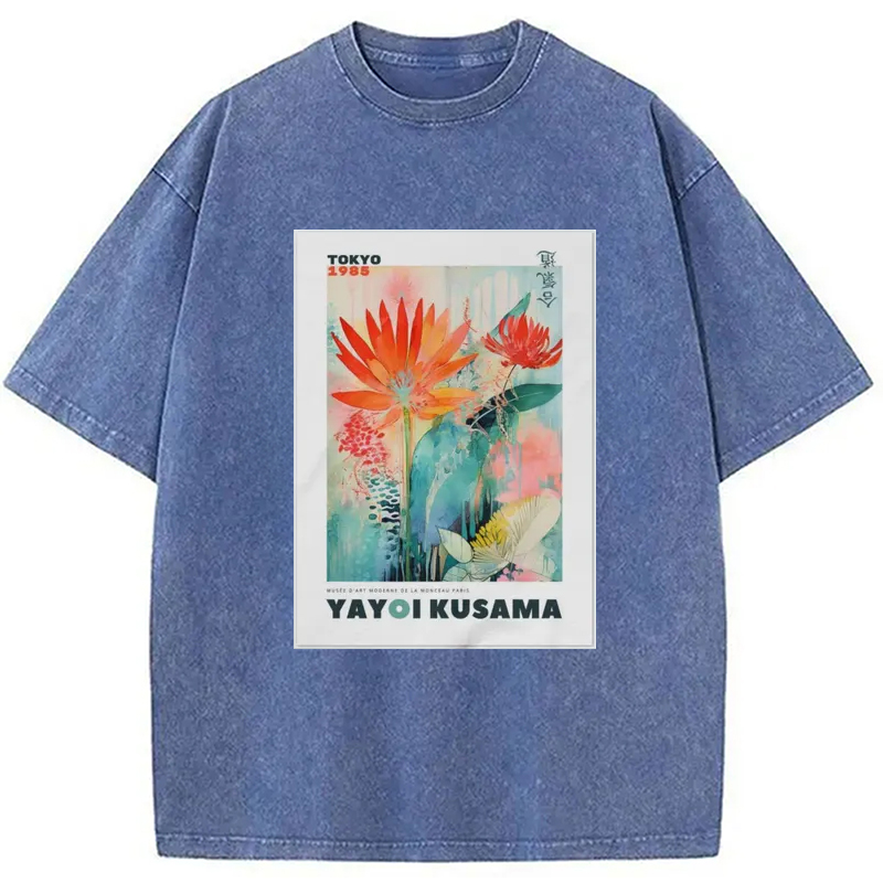 Tokyo-Assassin YAYOI KUSAMA Adult Staple Washed T-Shirt-Tokyo-Assassin