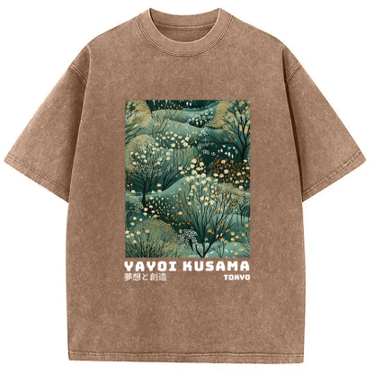 Tokyo-Assassin Yayoi Kusama Abstract Japanese Washed T-Shirt-Tokyo Assassin