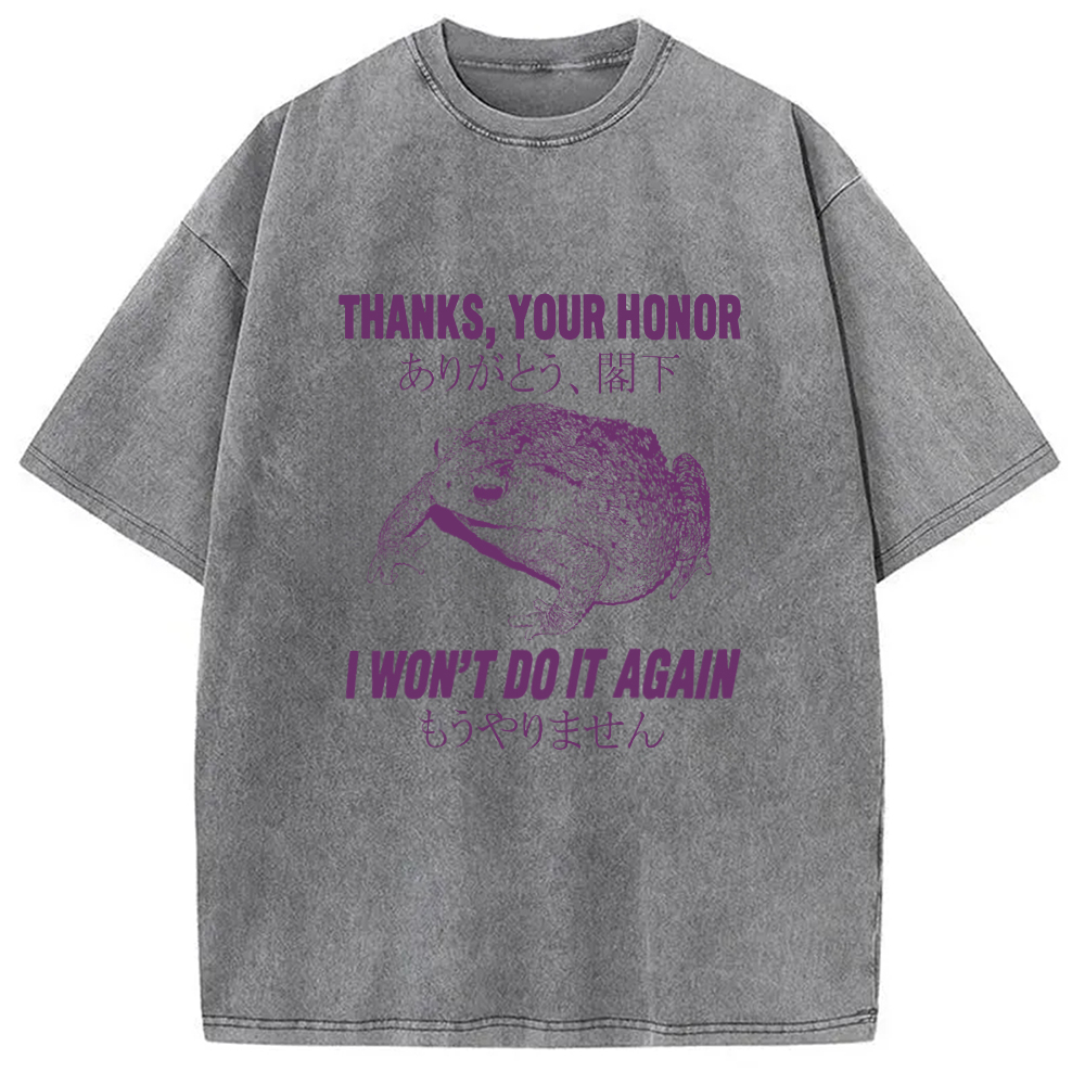 Tokyo-Assassin I Won't Do It Again Frog Washed T-Shirt-Tokyo Assassin