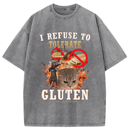 Tokyo-Assassin I Refuse to Tolerate Gluten Washed T-Shirt-Tokyo-Assassin