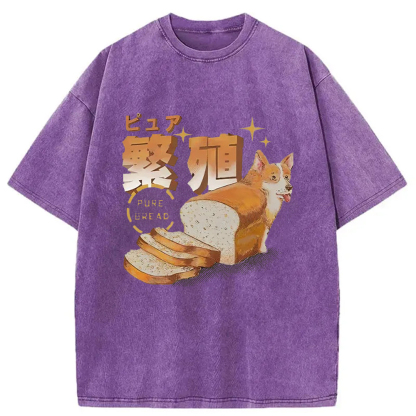 Tokyo-Assassin Pure Bread Dog Funny Washed T-Shirt-Tokyo-Assassin