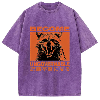 Tokyo-Assassin Ungovernable Raccoon Washed T-Shirt-Tokyo Assassin