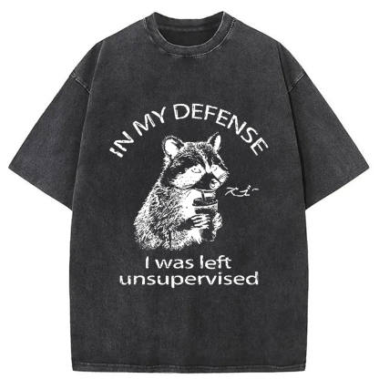 Tokyo-Assassin Left Unsupervised Raccoon Washed T-Shirt-Tokyo-Assassin