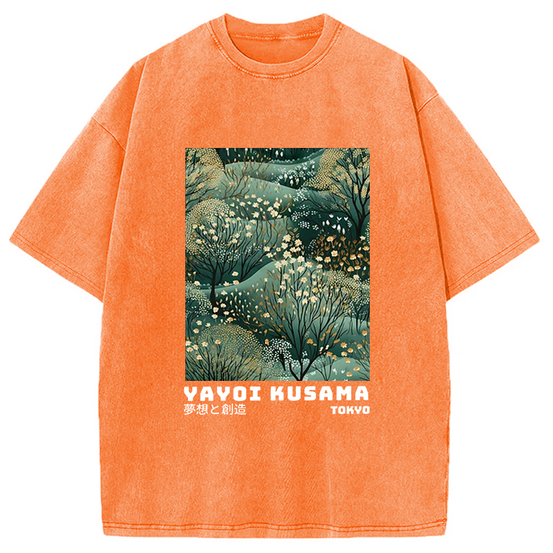 Tokyo-Assassin Yayoi Kusama Abstract Japanese Washed T-Shirt-Tokyo Assassin