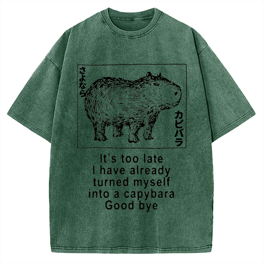Tokyo-Assassin I have turned myself into a capybara Vintage Washed T-shirt