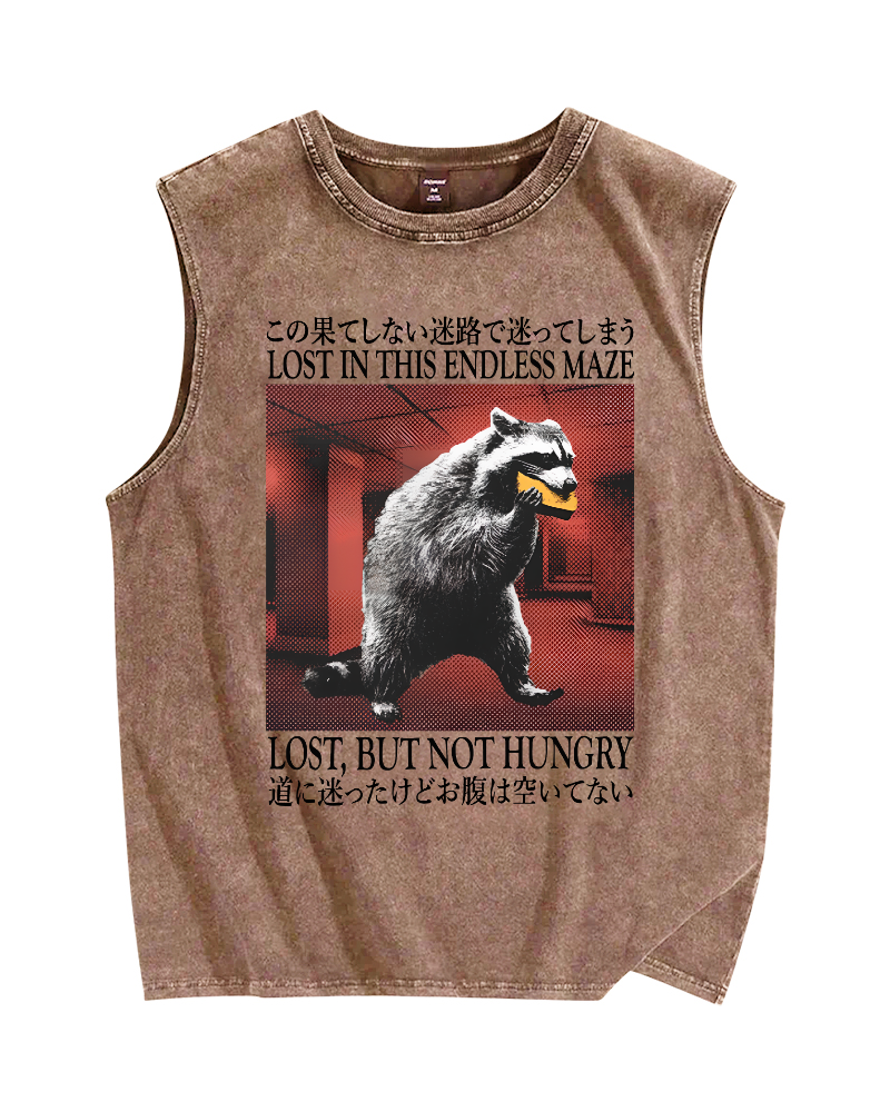 Panda Who Loves To Eat Bread Vintage Distressed Washed Tank-Zazasy