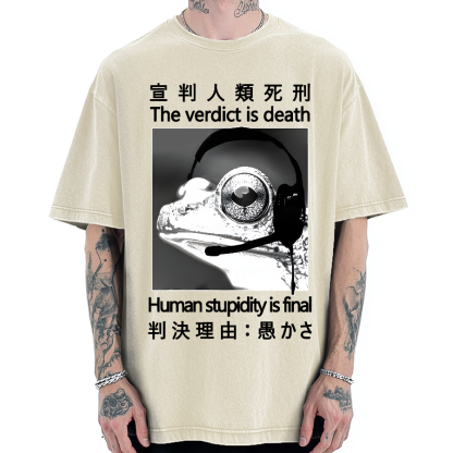 Tokyo-Assassin Frog Judge Vintage Washed T-shirt
