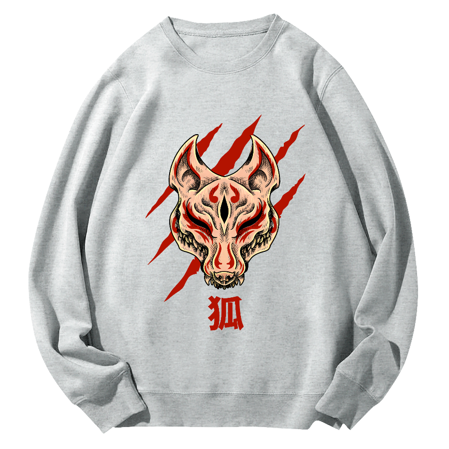 Fierce Fox Japan Round Neck Sweatshirt-Zazasy