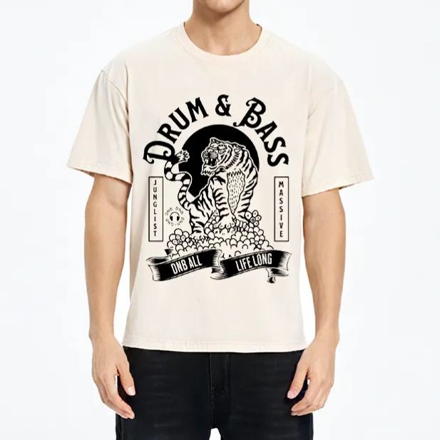 Tokyo-Assassin Drum & Bass Tiger Washed T-Shirt-Tokyo-Assassin