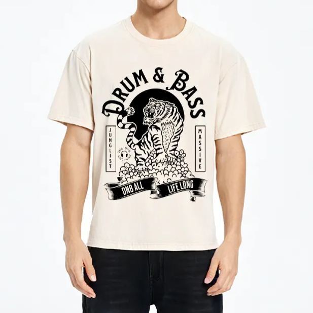 Tokyo-Assassin Drum & Bass Tiger Washed T-Shirt-Tokyo-Assassin