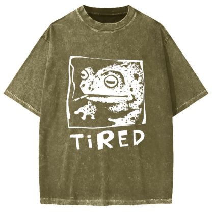Tokyo-Assassin Tired Frog Vintage Washed T-shirt