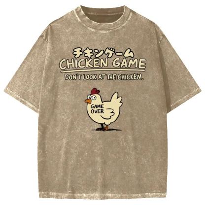 Tokyo-Assassin Chicken Game Vintage Washed T-shirt