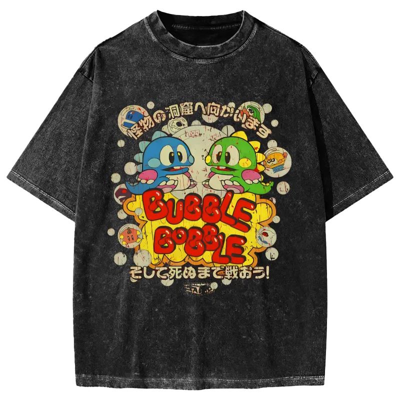 Monster Paradise Japanese Vintage Washed T-shirt-Zazasy