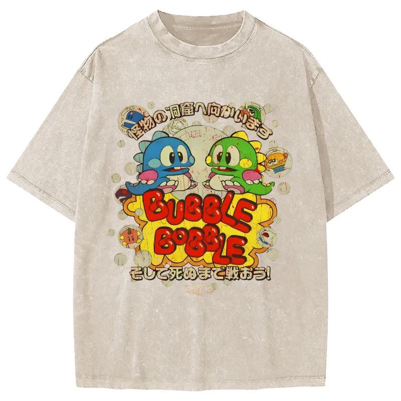 Monster Paradise Japanese Vintage Washed T-shirt-Zazasy