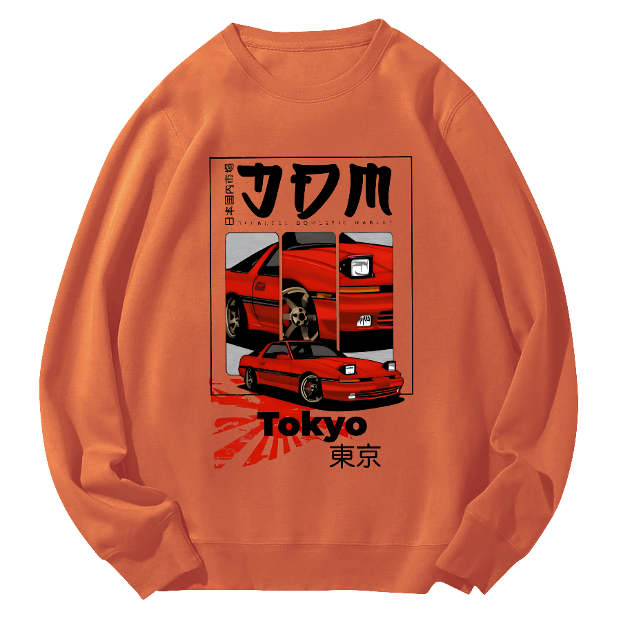 Tokyo Locomotive Market Round Neck Sweatshirt-Zazasy