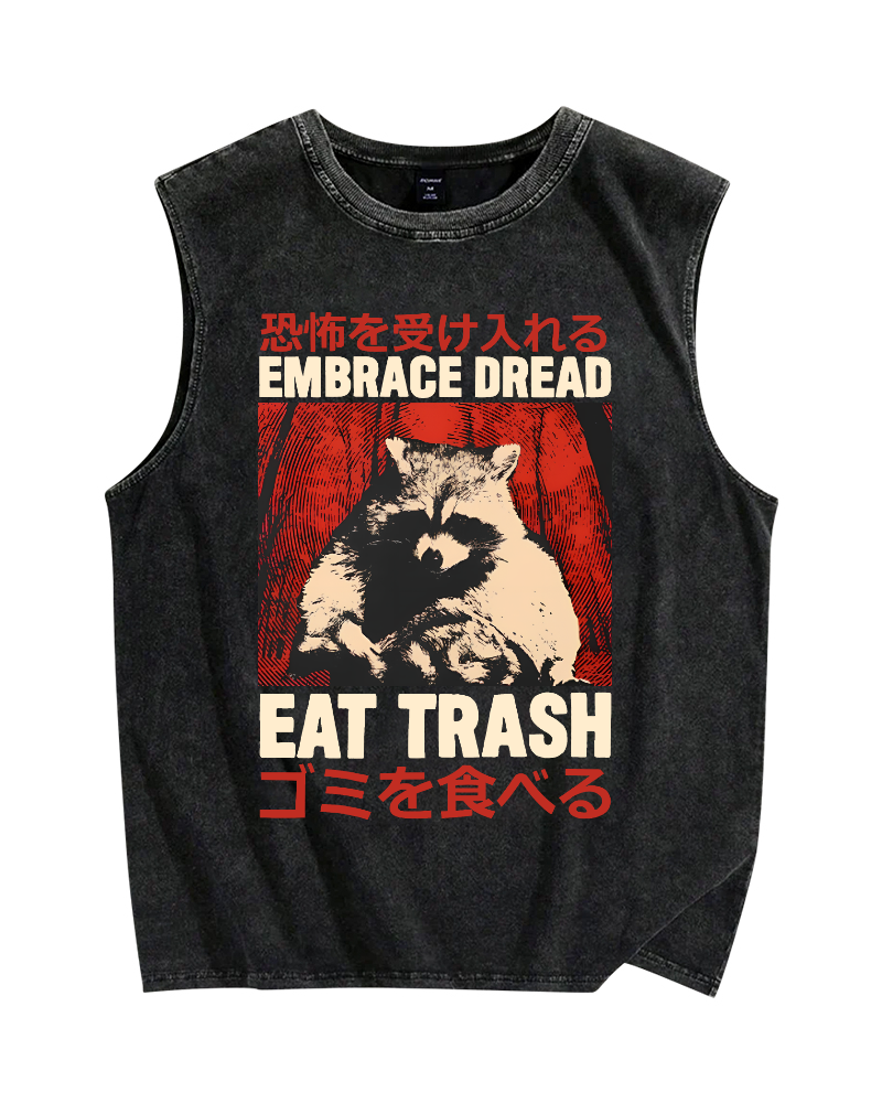 Raccoons Foraging For Food Vintage Distressed Washed Tank-Zazasy