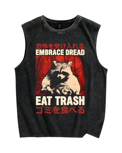 Raccoons Foraging For Food Vintage Distressed Washed Tank-Zazasy