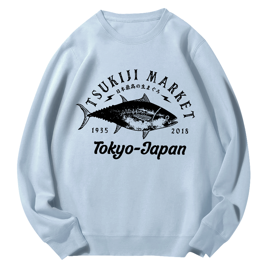 The Highest Quality Tuna in Japan Round Neck Sweatshirt-Zazasy
