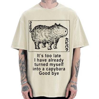 Tokyo-Assassin I have turned myself into a capybara Vintage Washed T-shirt