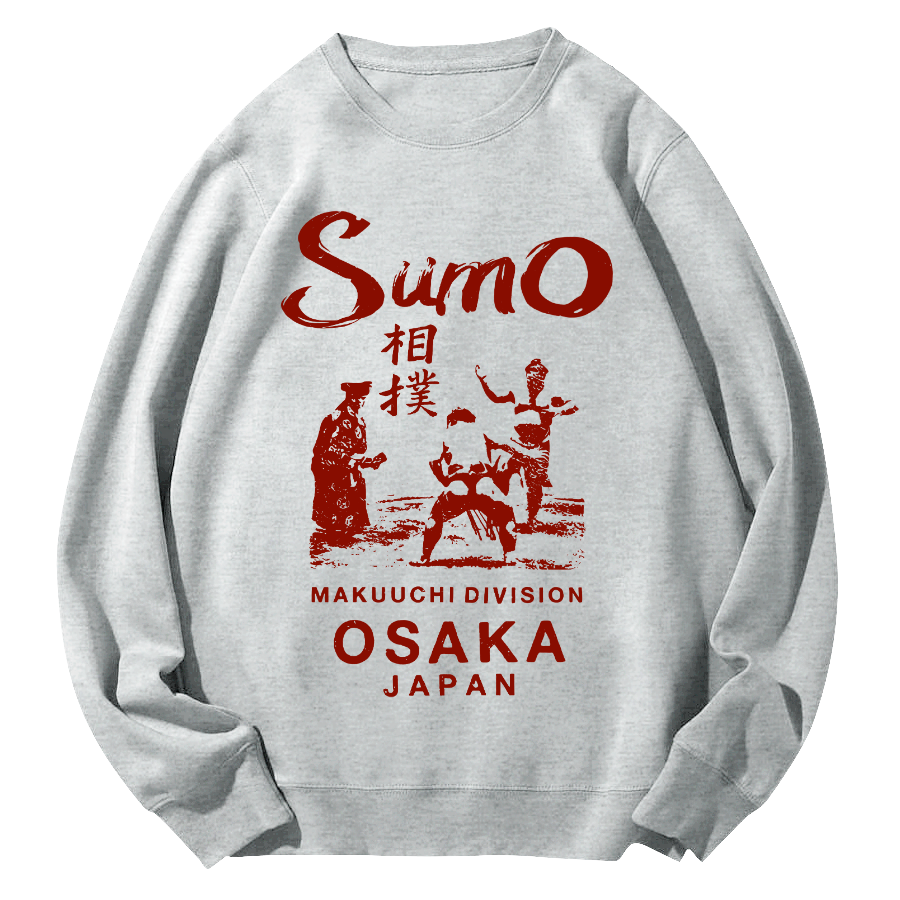 Sumo Wrestling in Japan Round Neck Sweatshirt-Zazasy