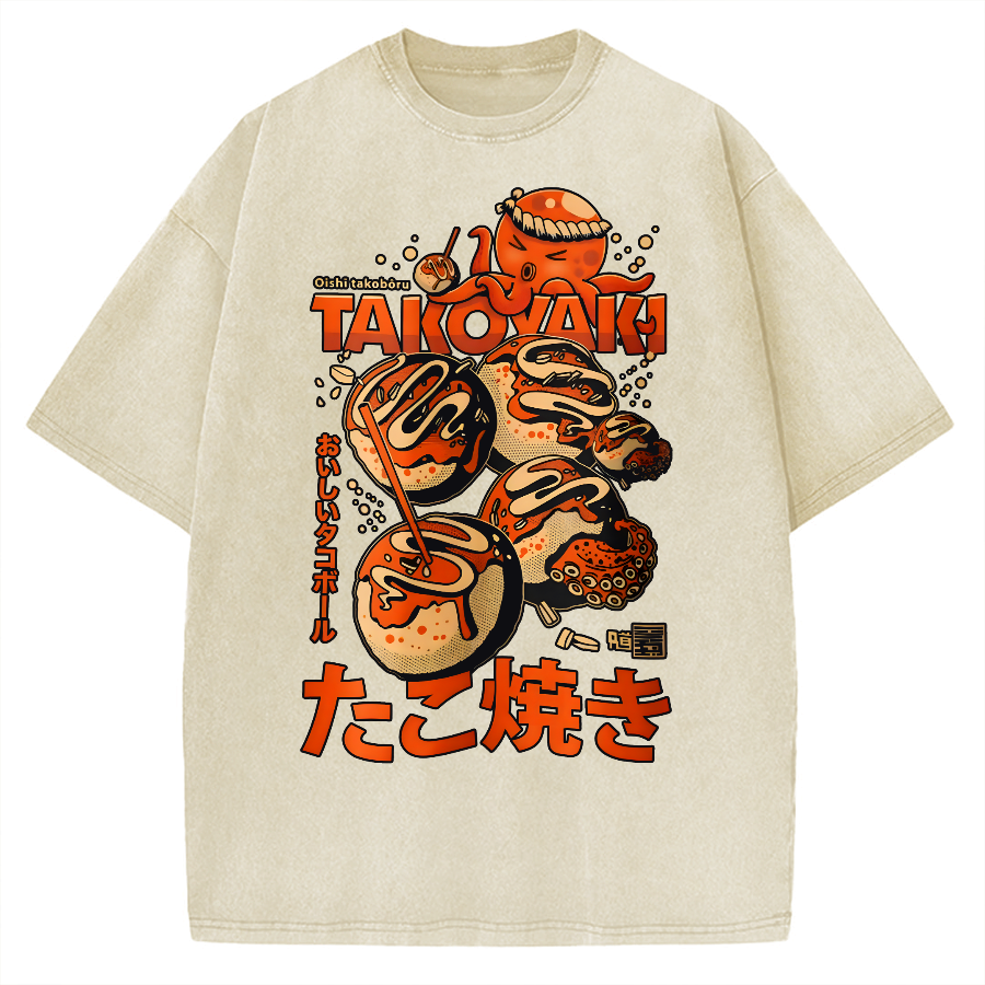 Japanese Takoyaki Vintage Washed T-shirt