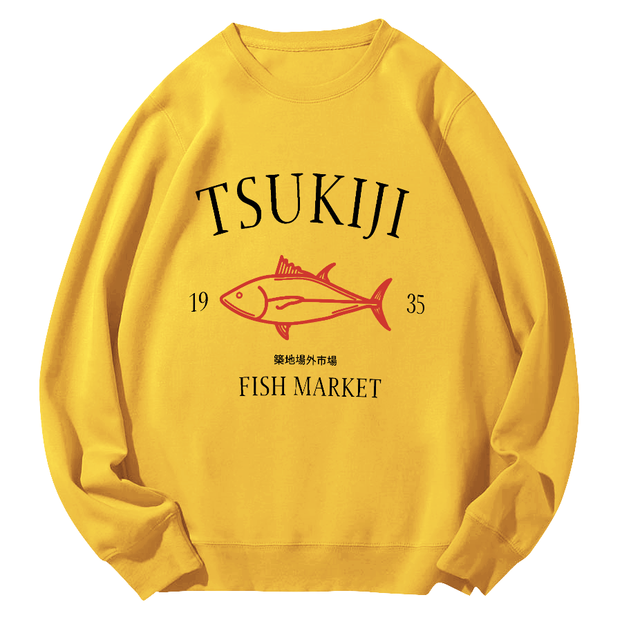 Japan's Tsukiji Off Market Round Neck Sweatshirt-Zazasy