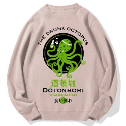 Dotonbori Octopus(Green) Geek Cotton Sweatshirt