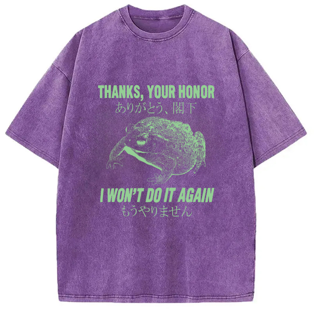 Tokyo-Assassin I Won't Do It Again Frog Washed T-Shirt-Tokyo Assassin