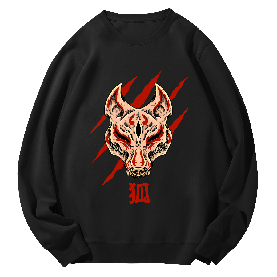 Fierce Fox Japan Round Neck Sweatshirt-Zazasy