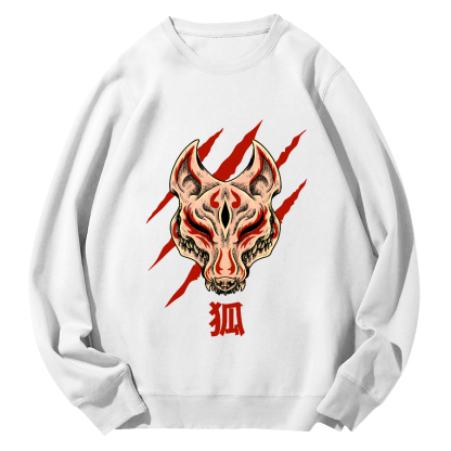 Fierce Fox Japan Round Neck Sweatshirt-Zazasy