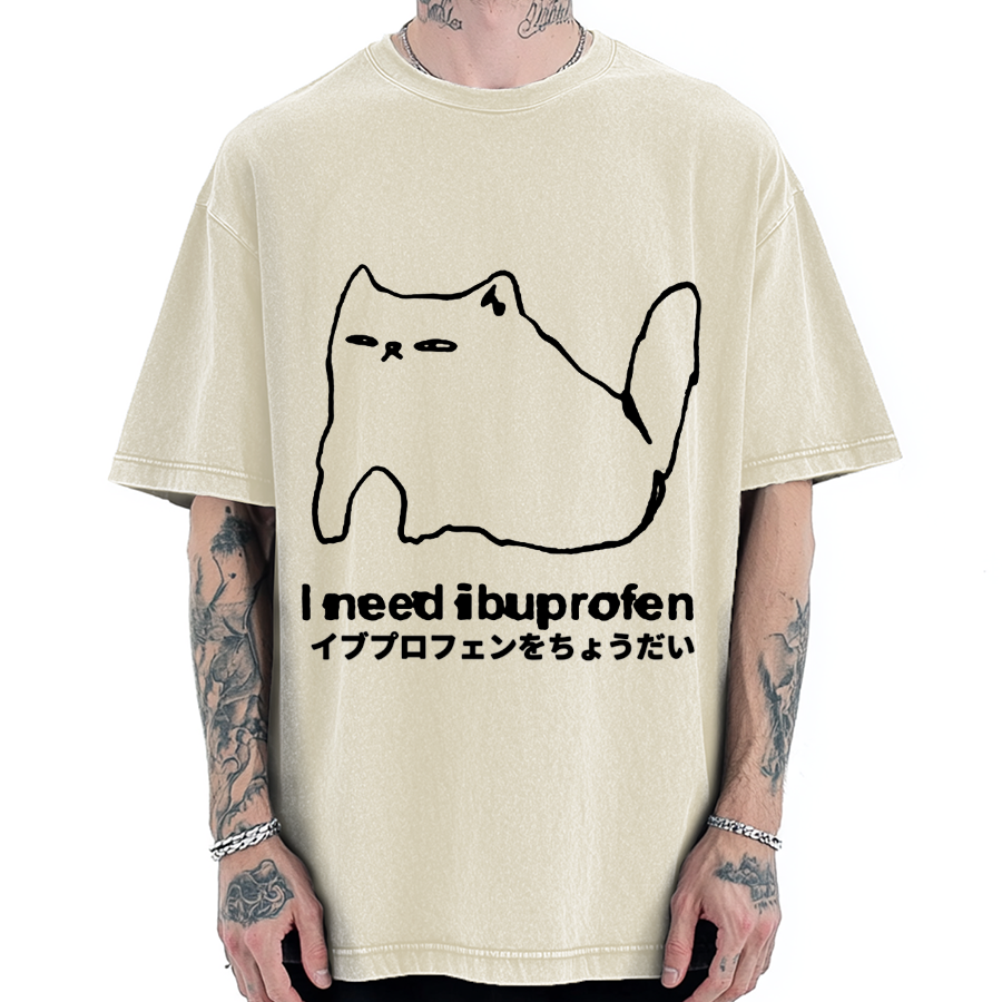 I need ibuprofen Cat Vintage Washed T-shirt